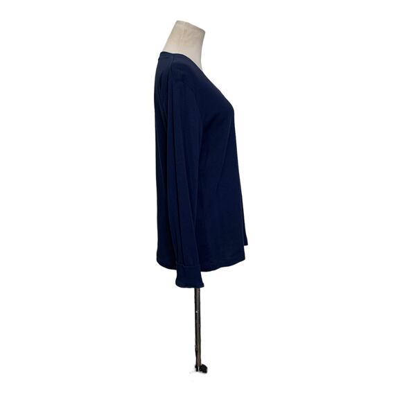 Jones New York blue v neck pull over cotton top size large - Picture 5 of 6